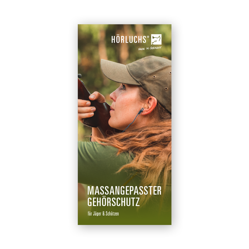 Flyer: Maßangepasster Gehörschutz für Jäger & Schützen