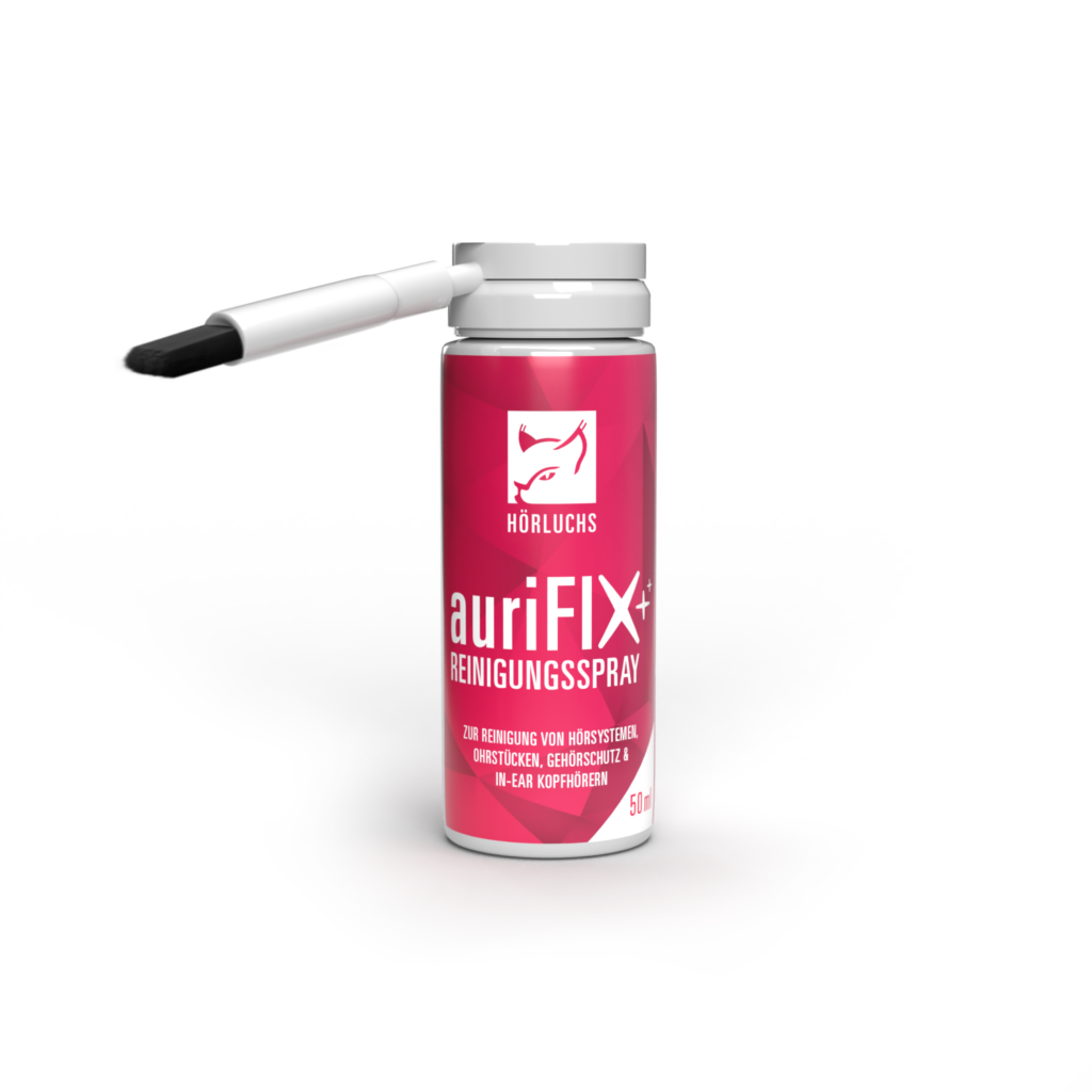 auriFIX® Reinigungsspray für Hörgeräte, Gehörschutz und In-Ears
